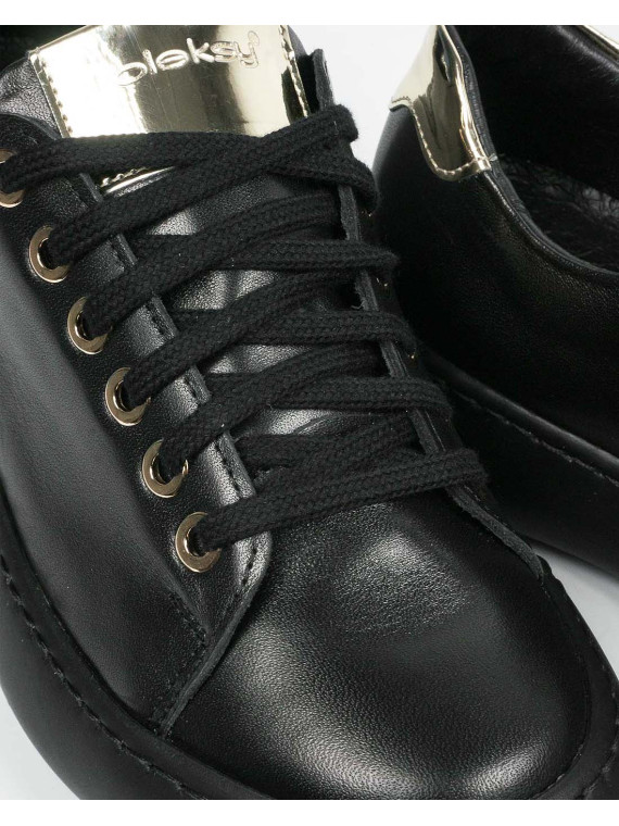 Czarne trampki damskie skórzane