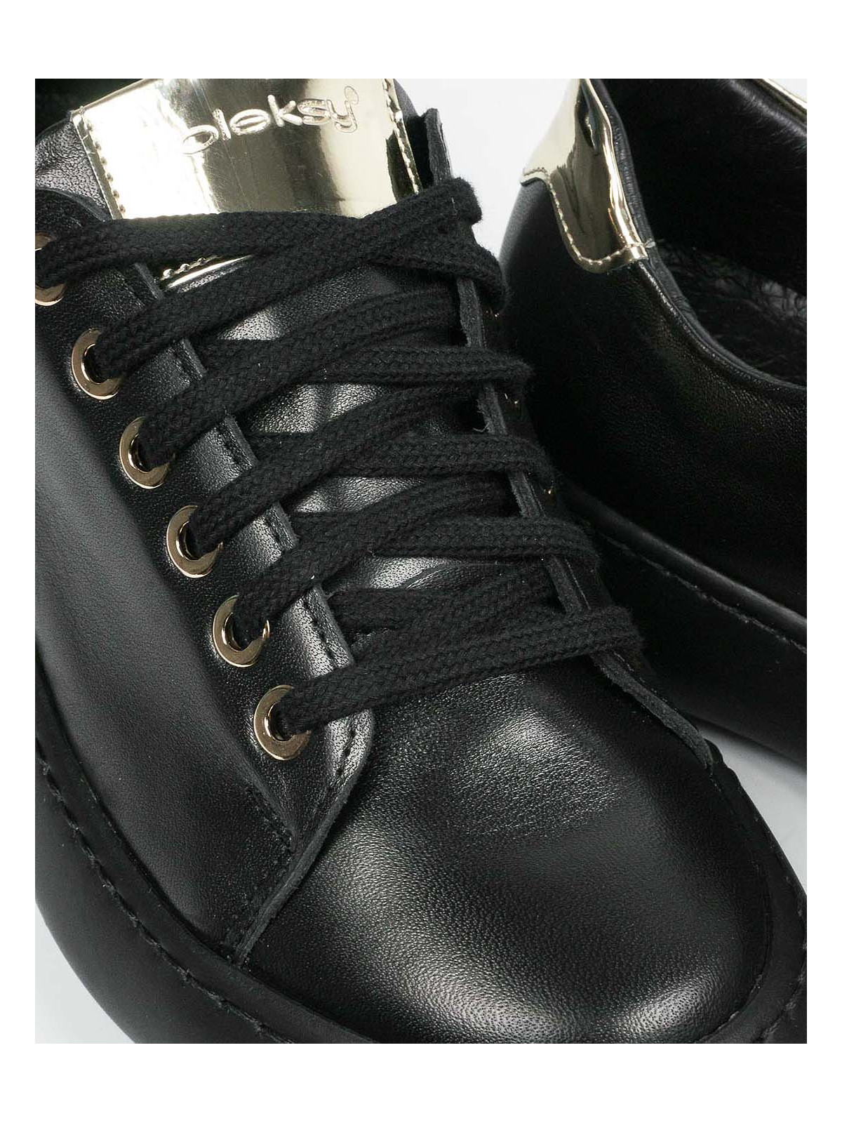 Czarne trampki damskie skórzane