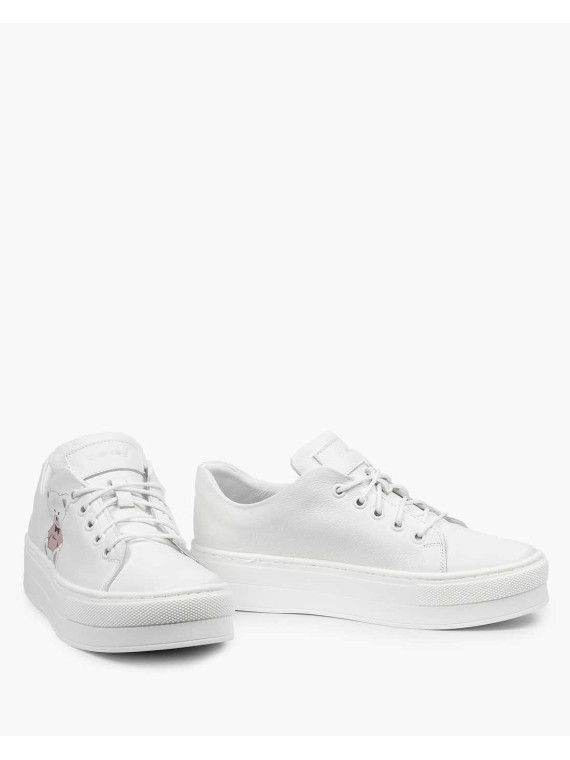 Białe trampki damskie skórzane