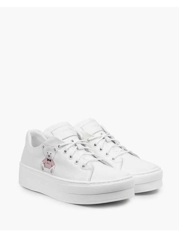 Białe trampki damskie skórzane