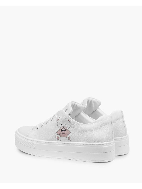 Białe trampki damskie skórzane