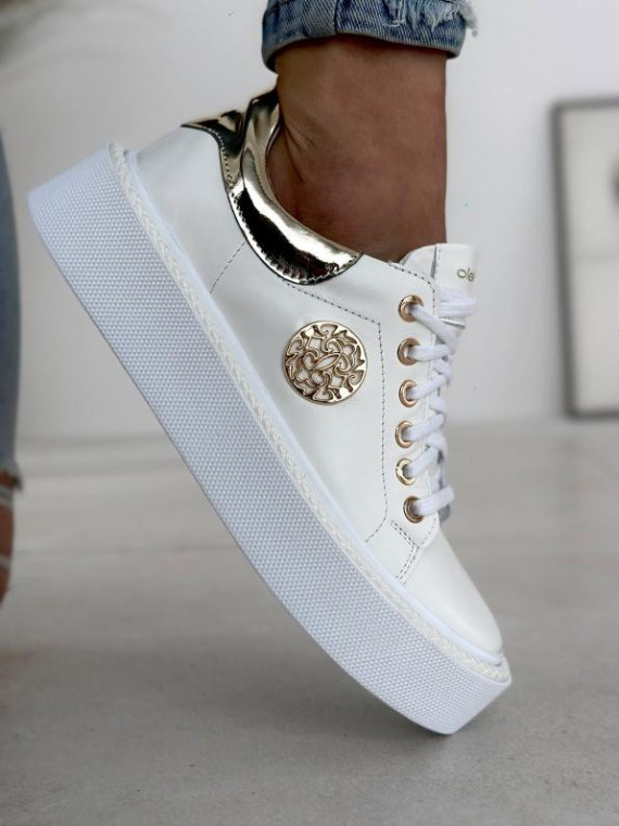 Białe trampki damskie skórzane