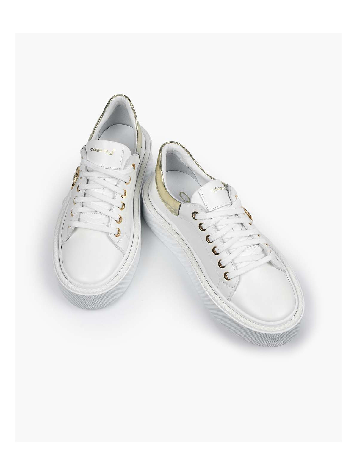 Białe trampki damskie skórzane