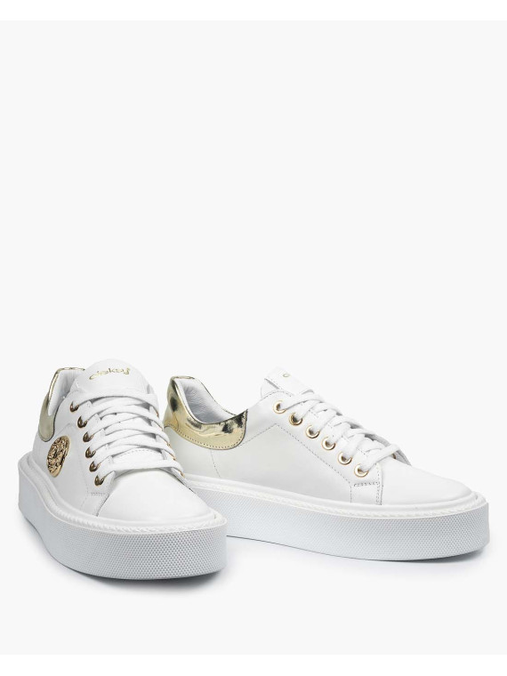 Białe trampki damskie skórzane