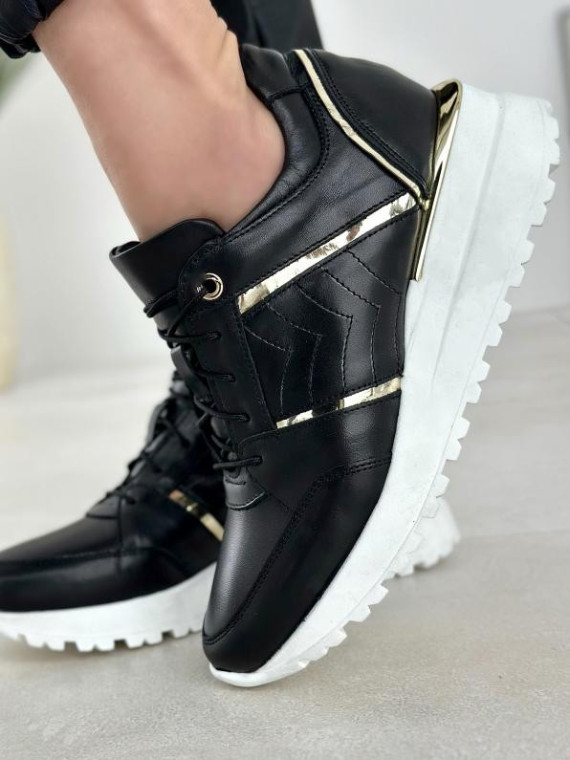 Czarne adidasy damskie skórzne