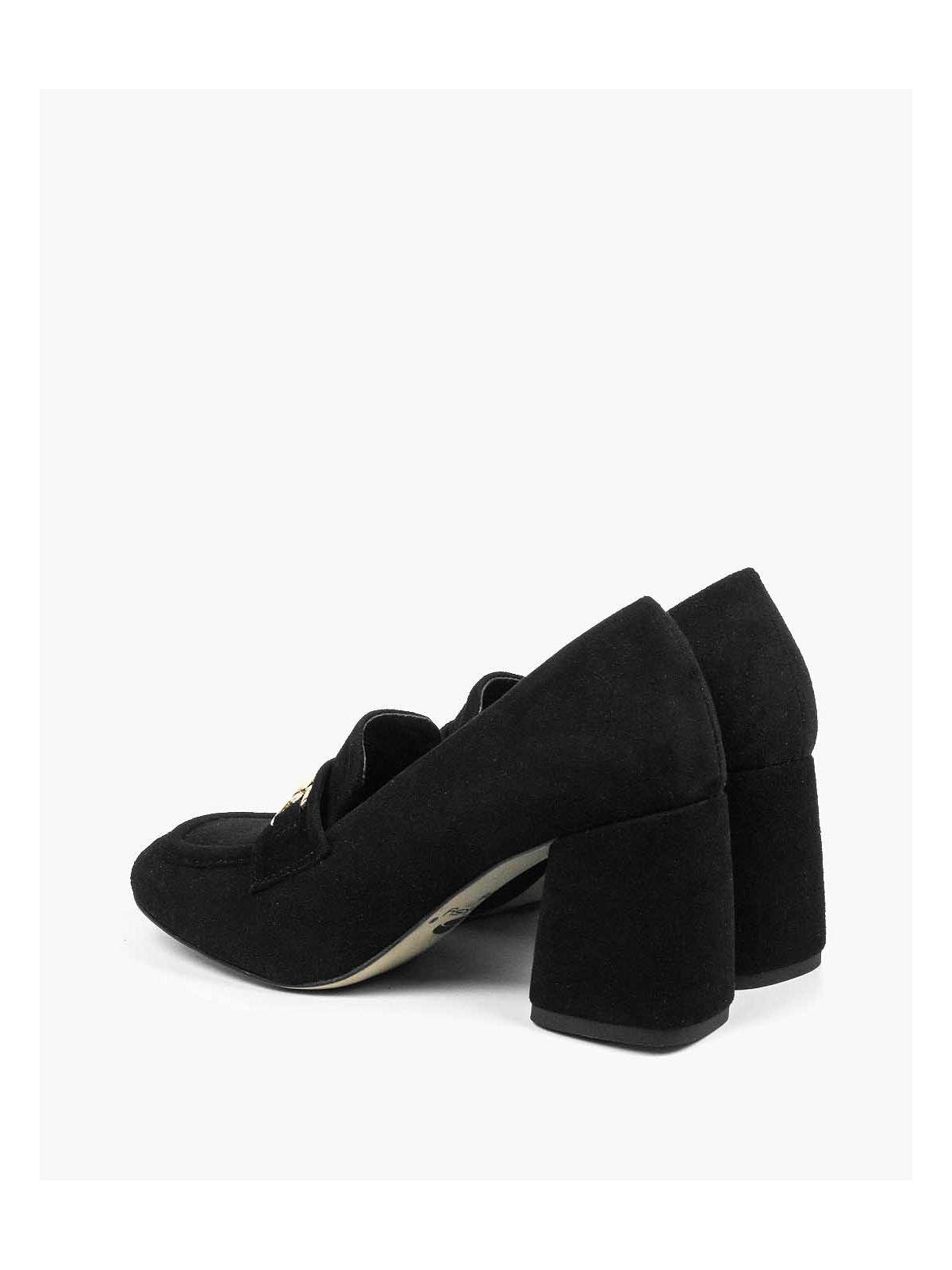 Czarne półbuty damskie skórzane