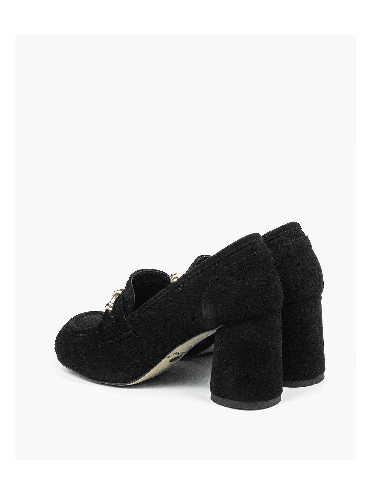 Czarne półbuty damskie skórzane