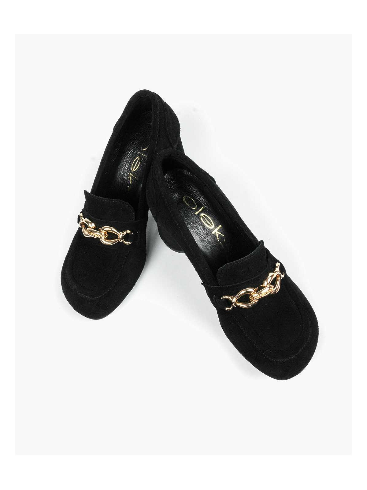 Czarne półbuty damskie skórzane