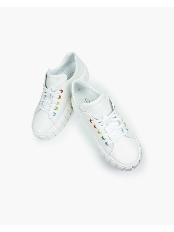 Białe trampki damskie skórzane