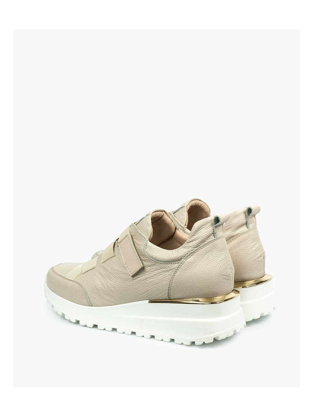 Beżowe adidasy damskie skórzane