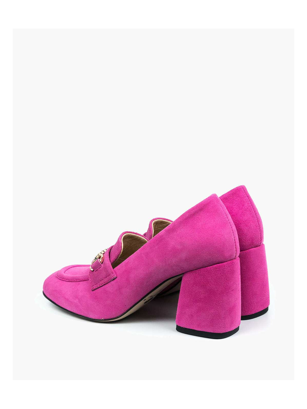 Różowe półbuty damskie skórzane