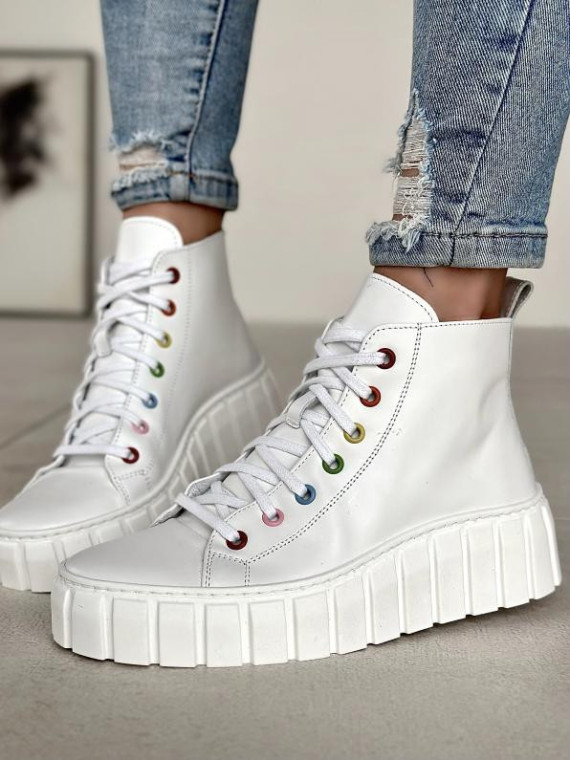 Białe trampki damskie skórzane