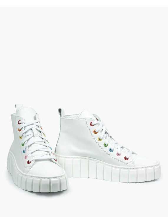 Białe trampki damskie skórzane