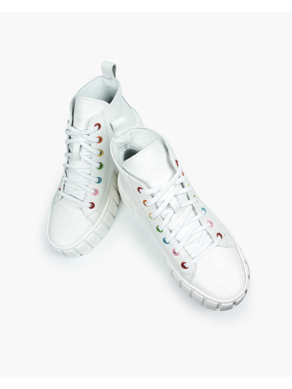 Białe trampki damskie skórzane