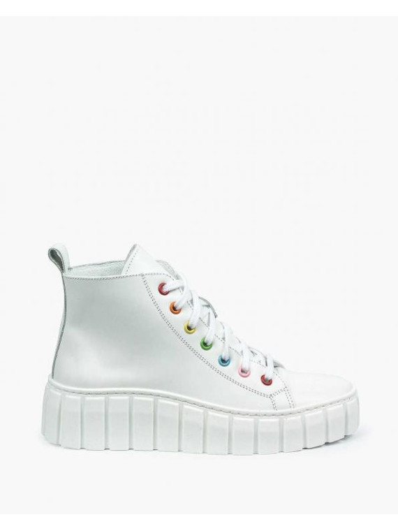 Białe trampki damskie skórzane