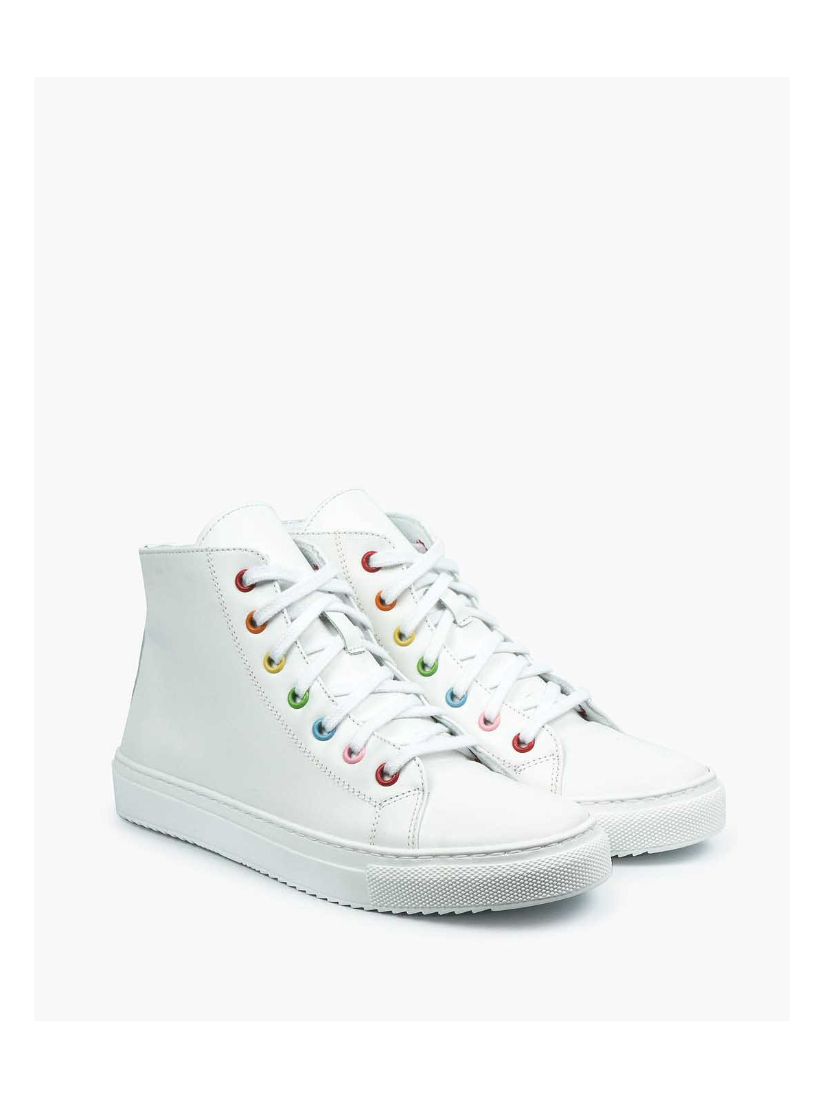 Białe trampki damskie skórzane