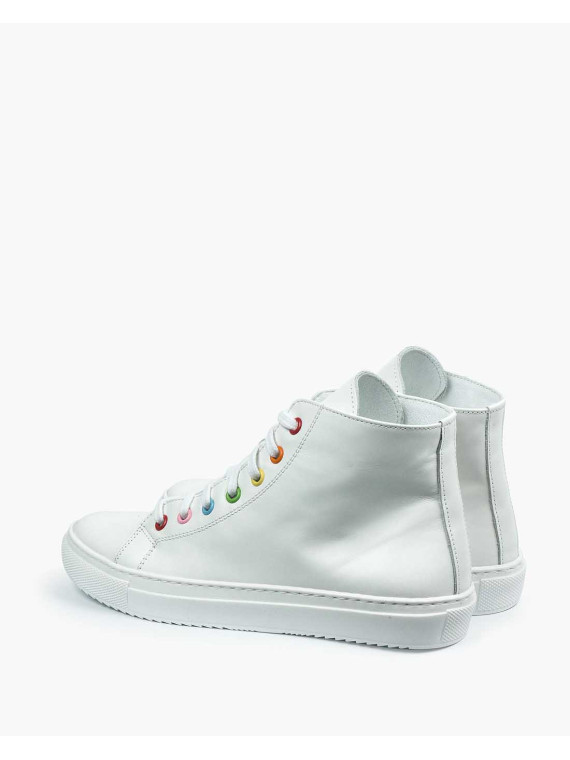 Białe trampki damskie skórzane