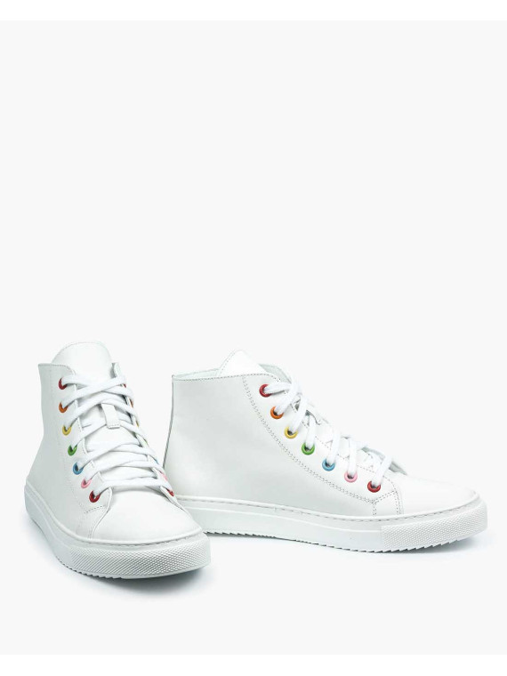 Białe trampki damskie skórzane