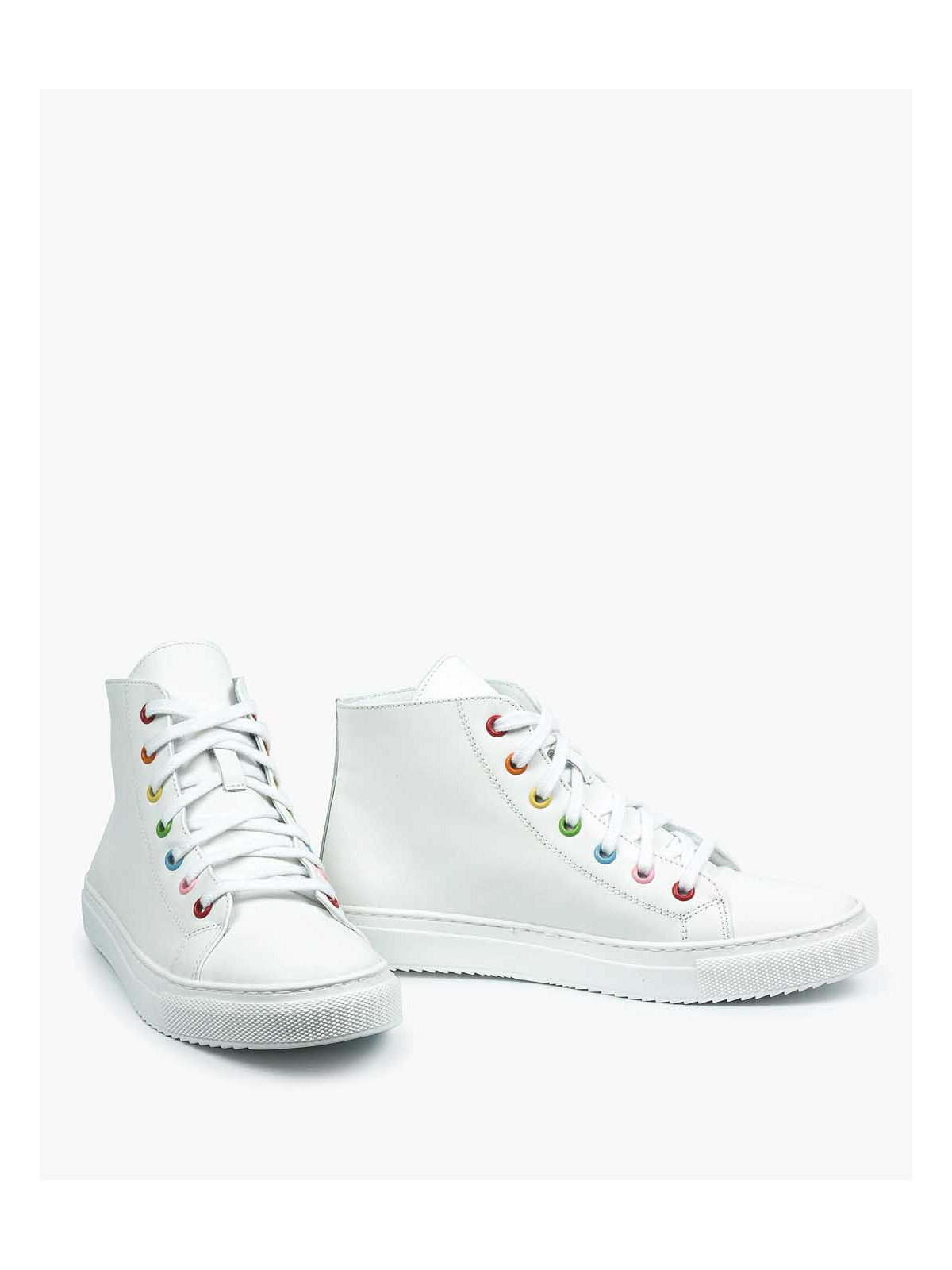 Białe trampki damskie skórzane