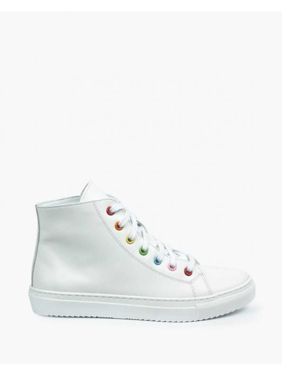 Białe trampki damskie skórzane