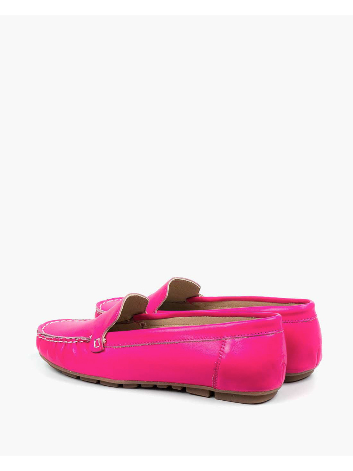 Różowe mokasyny damskie skórzane