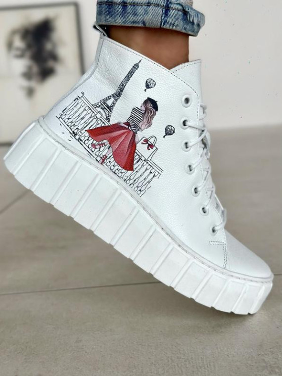 Białe trampki damskie skórzane