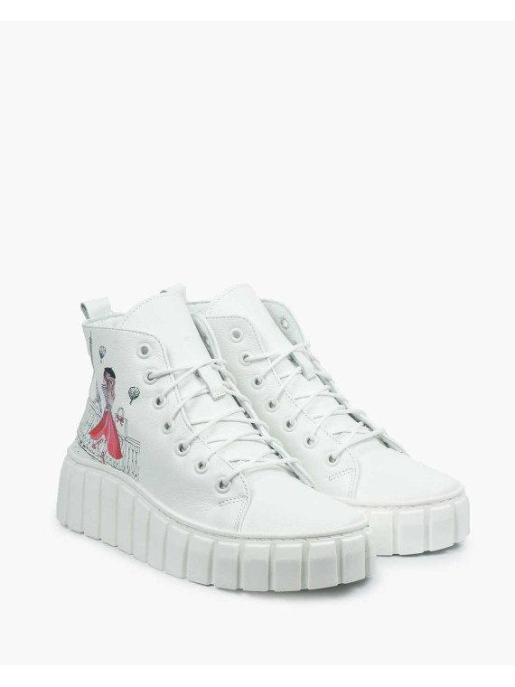 Białe trampki damskie skórzane