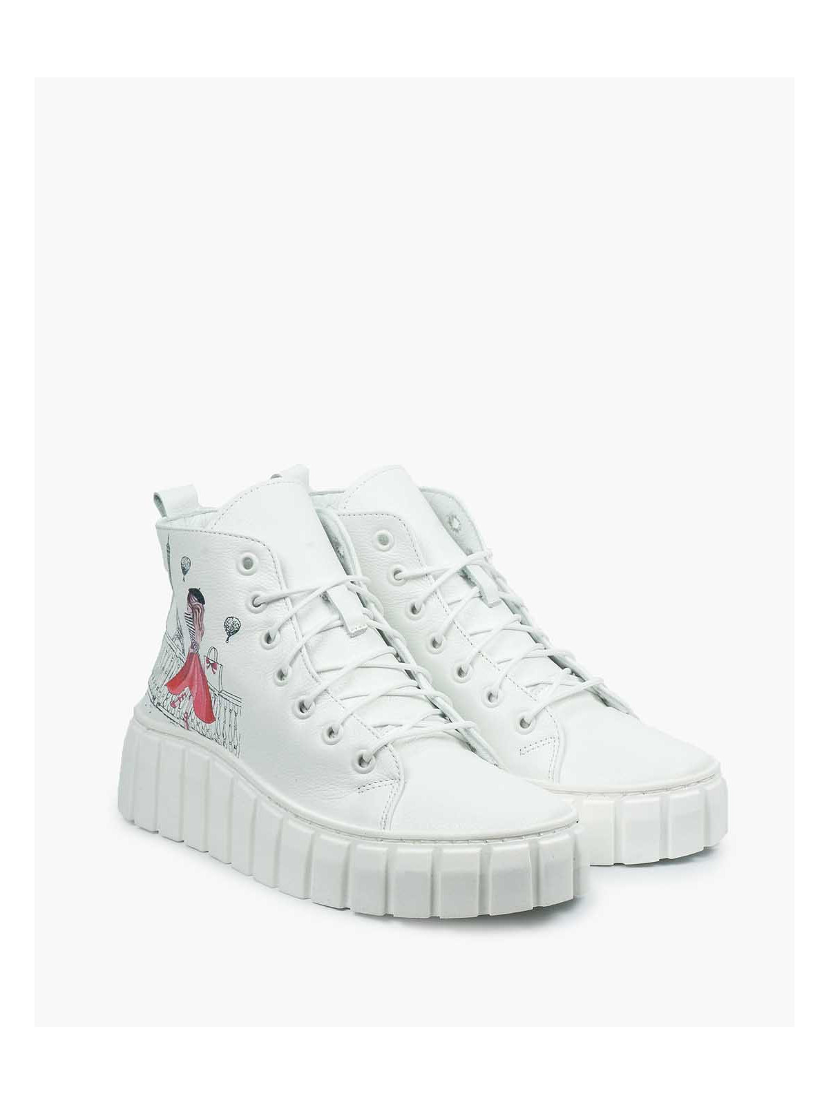 Białe trampki damskie skórzane