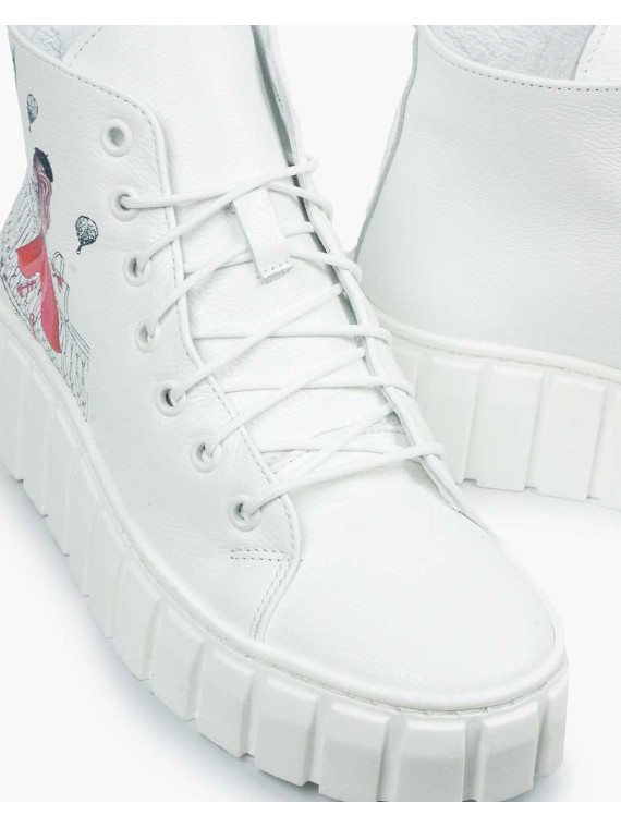 Białe trampki damskie skórzane