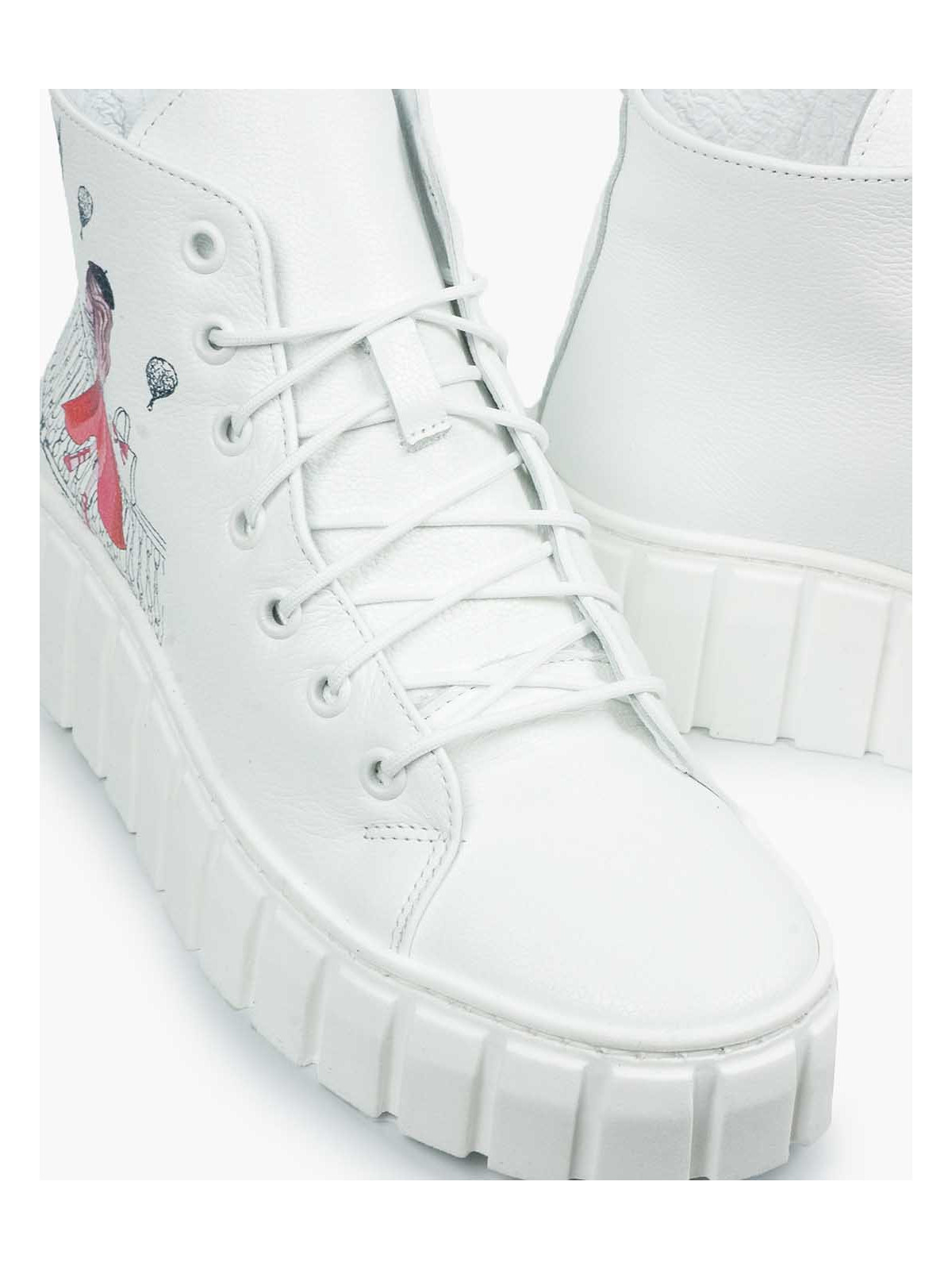 Białe trampki damskie skórzane