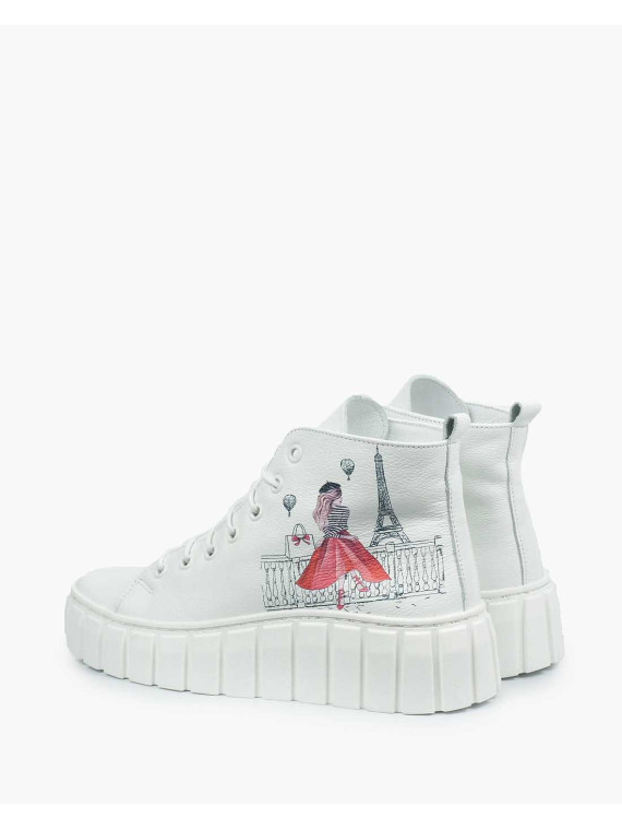 Białe trampki damskie skórzane