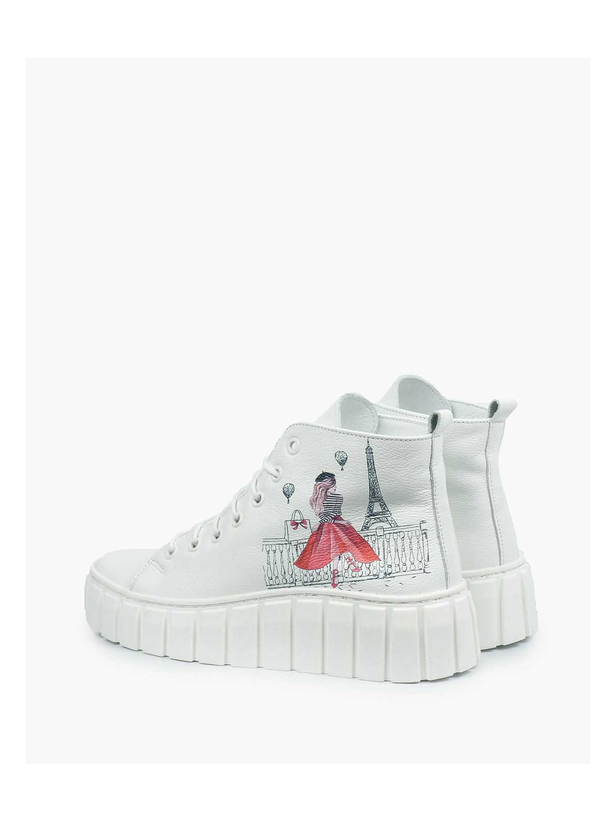 Białe trampki damskie skórzane