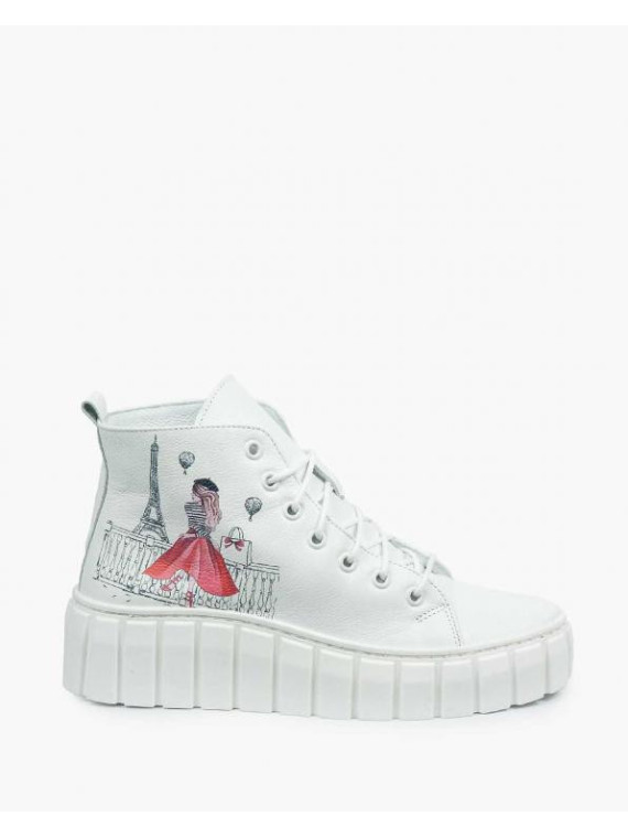 Białe trampki damskie skórzane