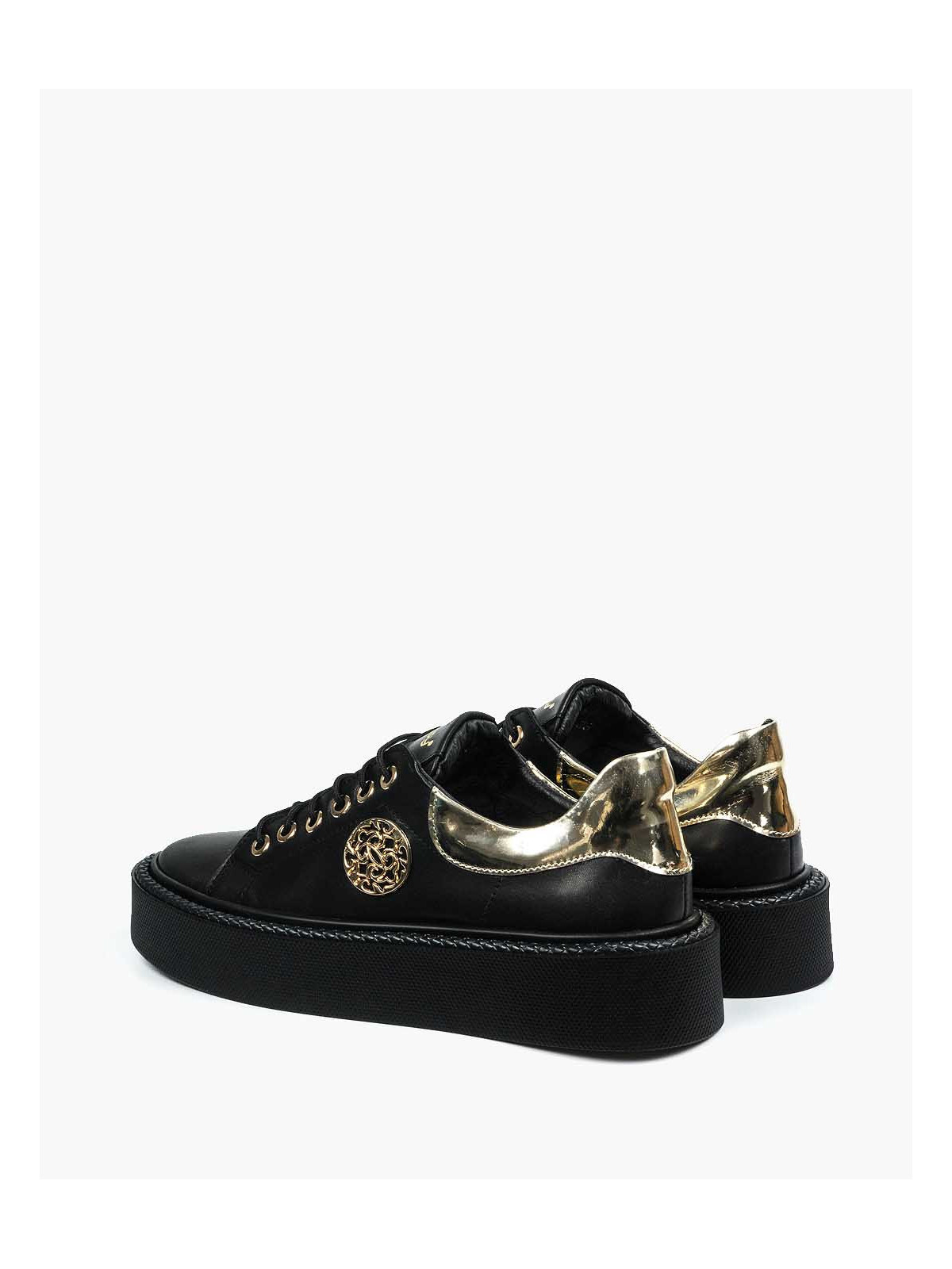 Czarne trampki damskie skórzane