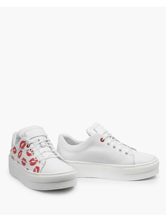 Białe trampki damskie skórzane