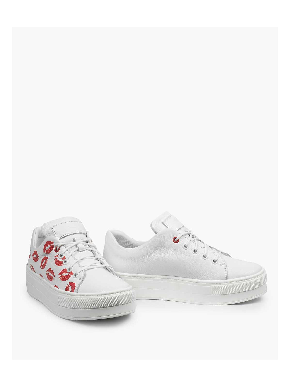 Białe trampki damskie skórzane