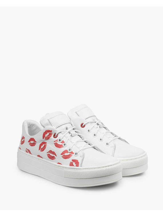 Białe trampki damskie skórzane