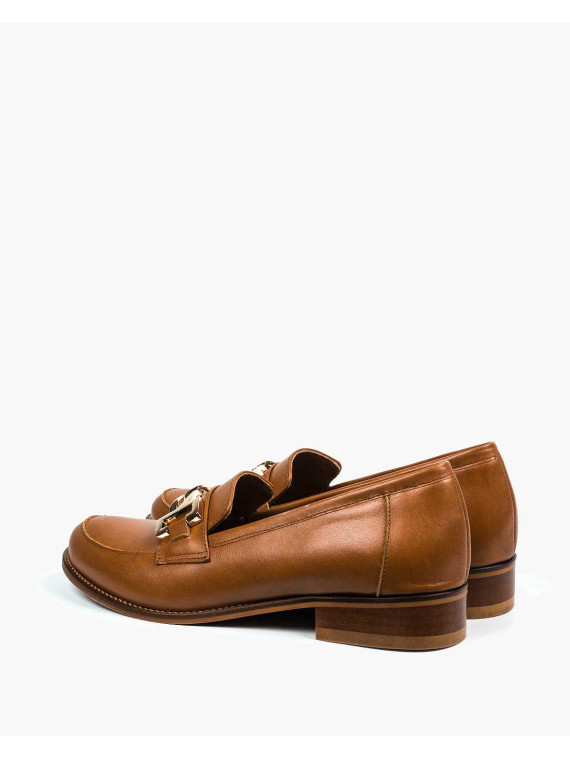 Rude mokasyny damskie skórzane