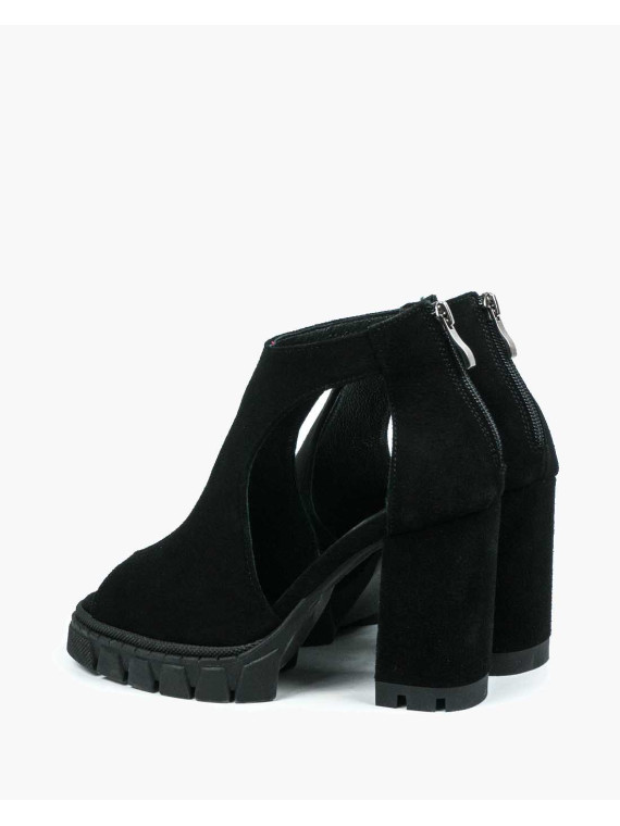 Czarne sandały damskie skórzane