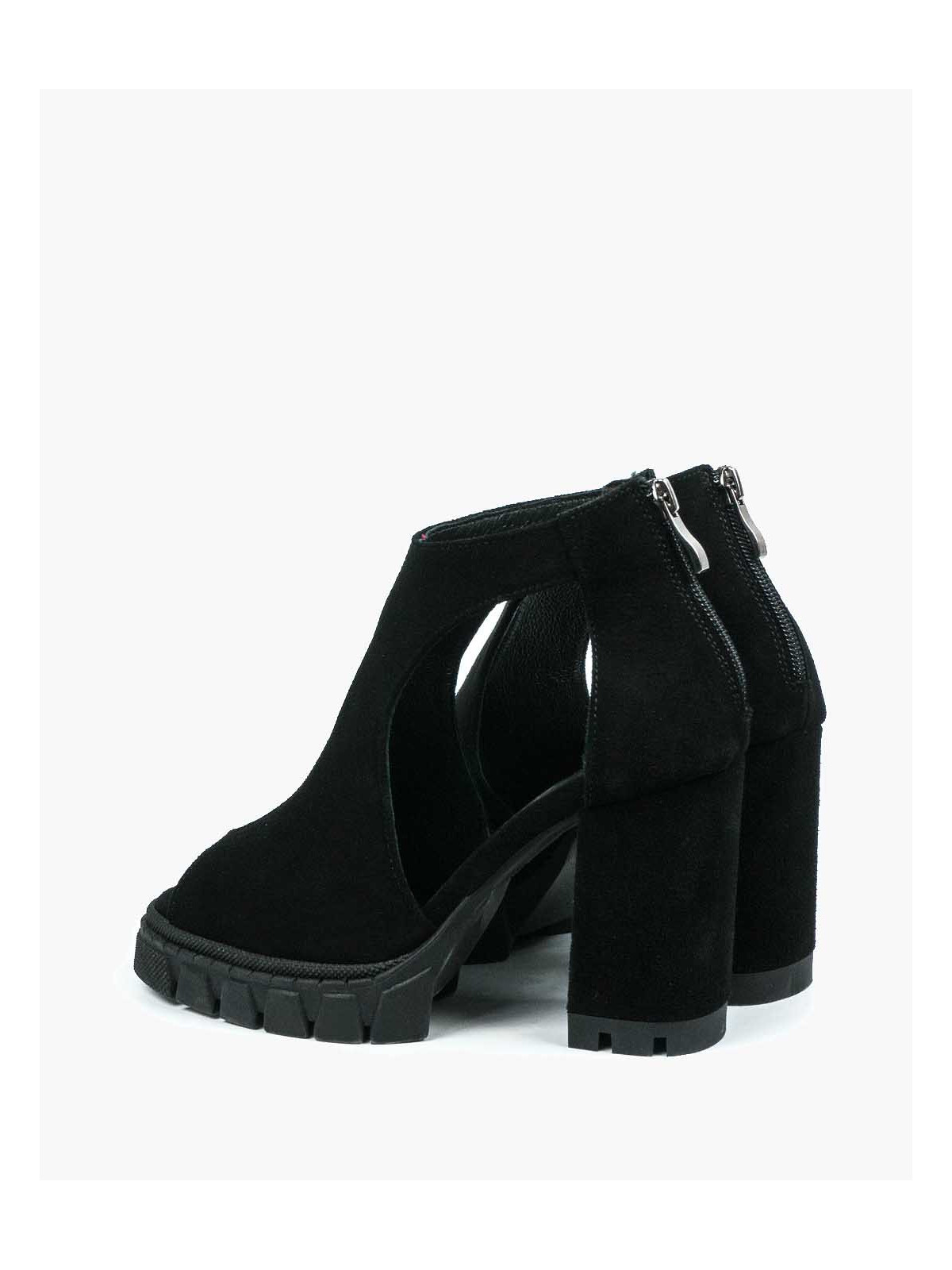 Czarne sandały damskie skórzane