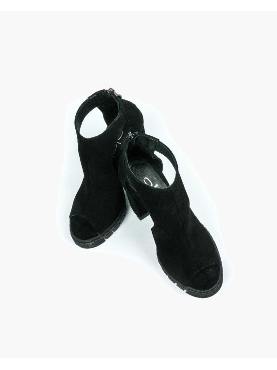 Czarne sandały damskie skórzane