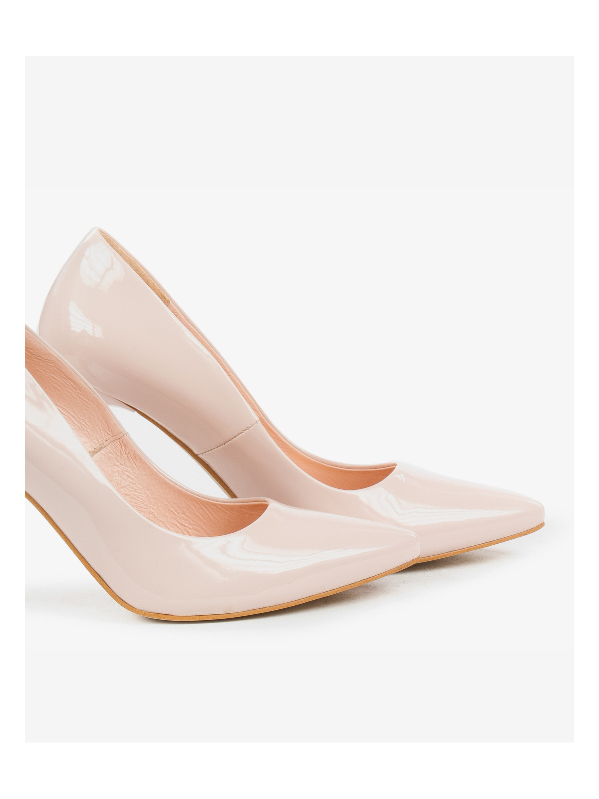 Czółenka różowe damskie skórzane