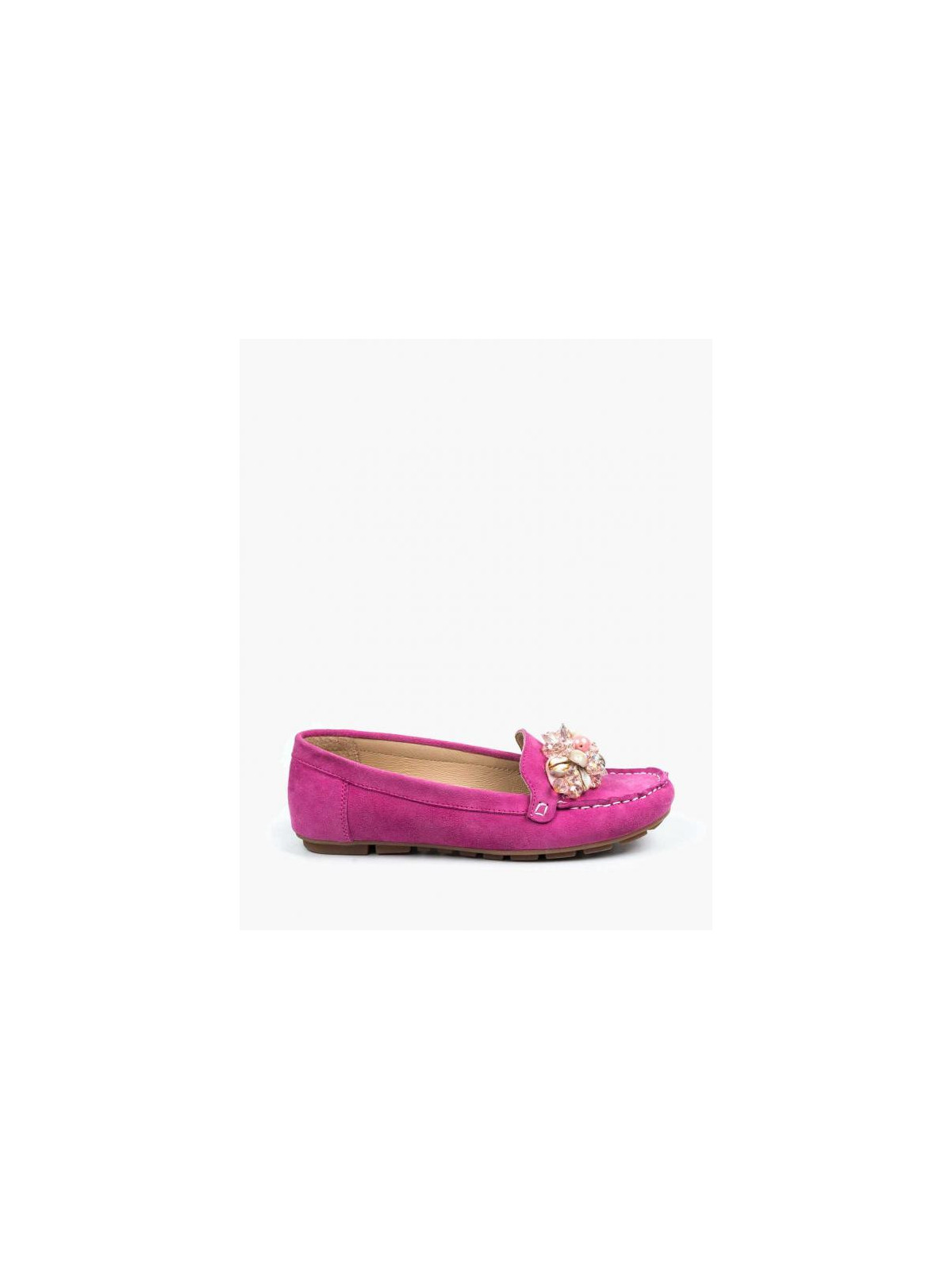 Różowe mokasyny damskie skórzane