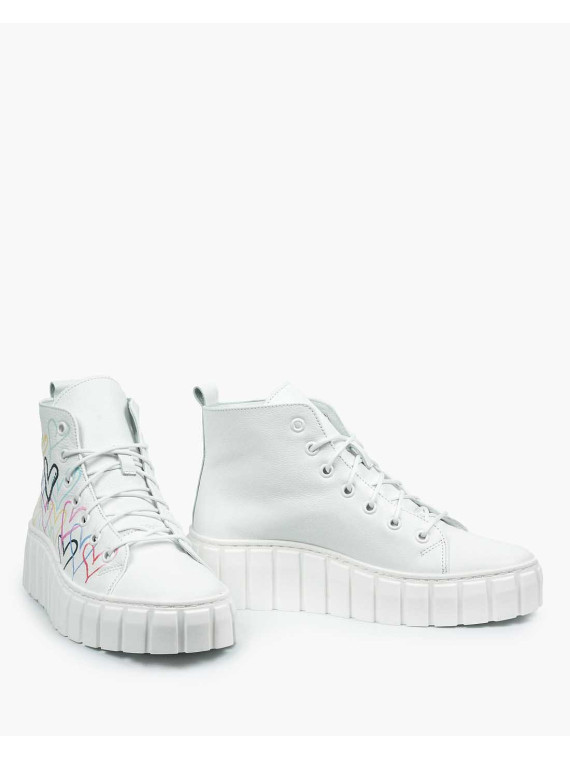 Białe trampki damskie skórzane