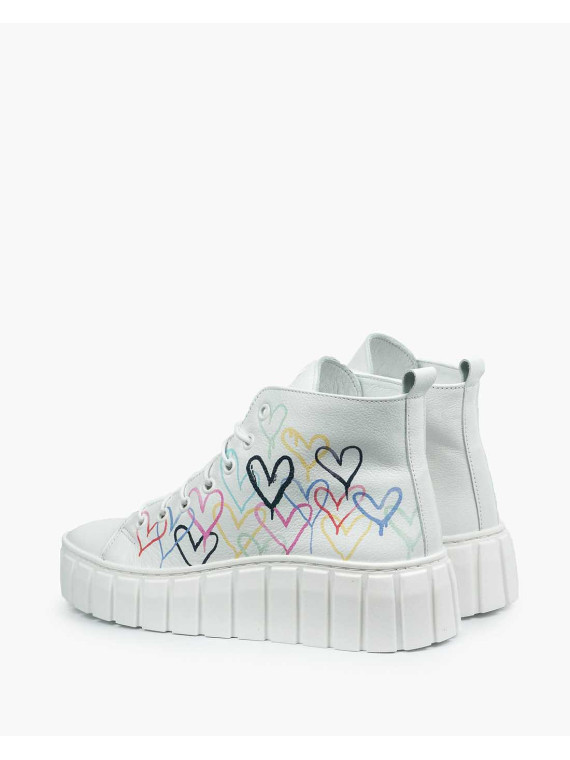 Białe trampki damskie skórzane