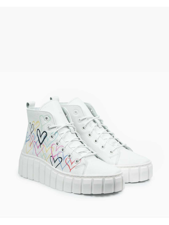 Białe trampki damskie skórzane