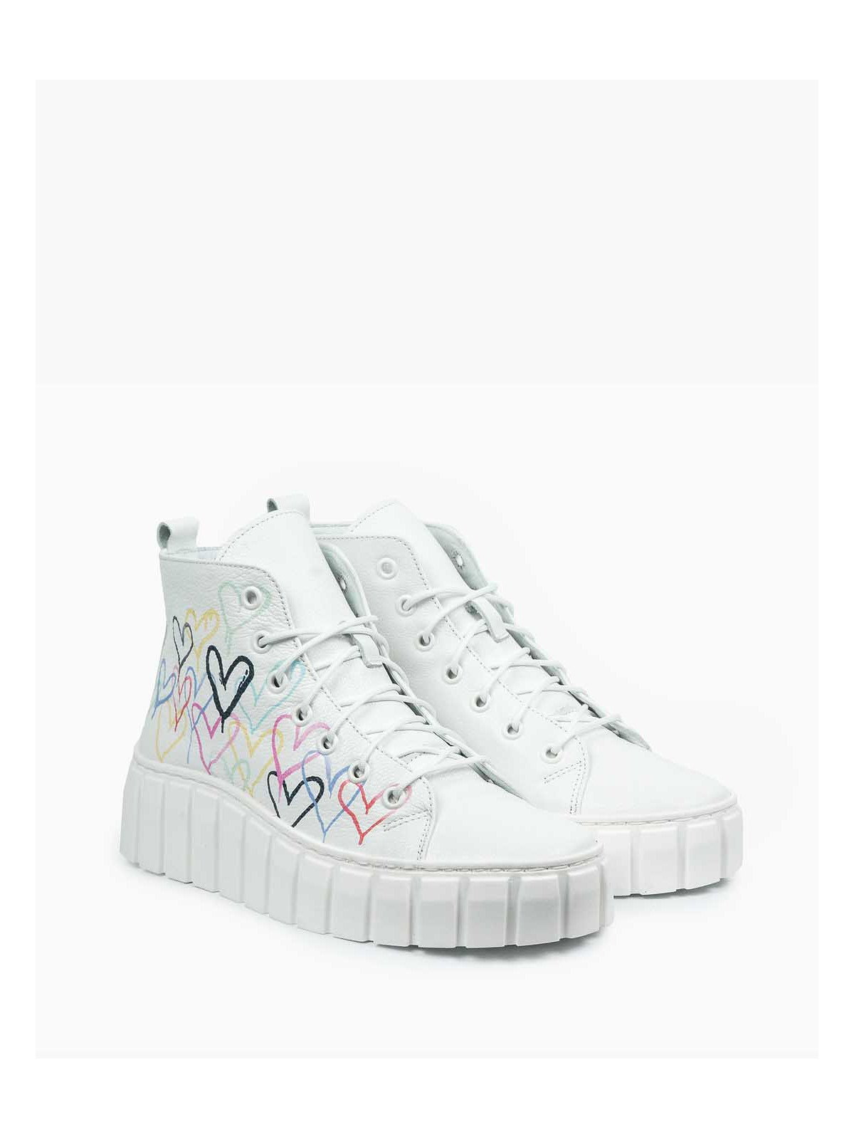 Białe trampki damskie skórzane