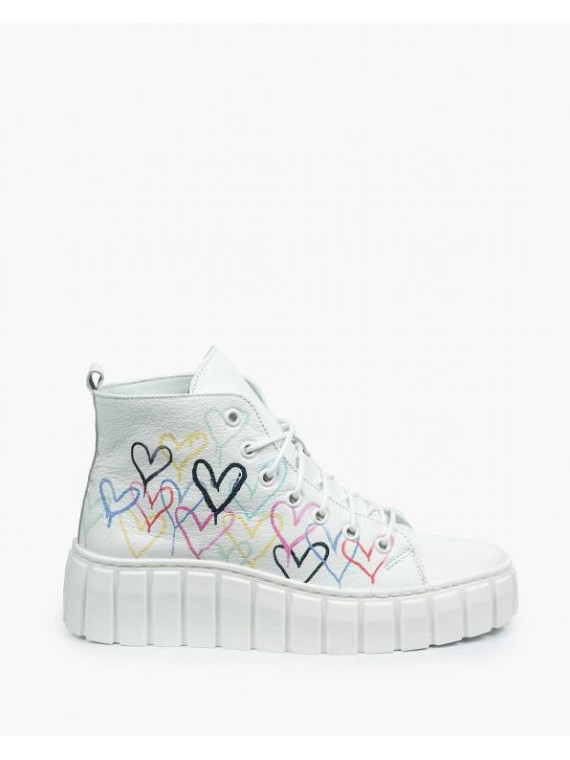 Białe trampki damskie skórzane