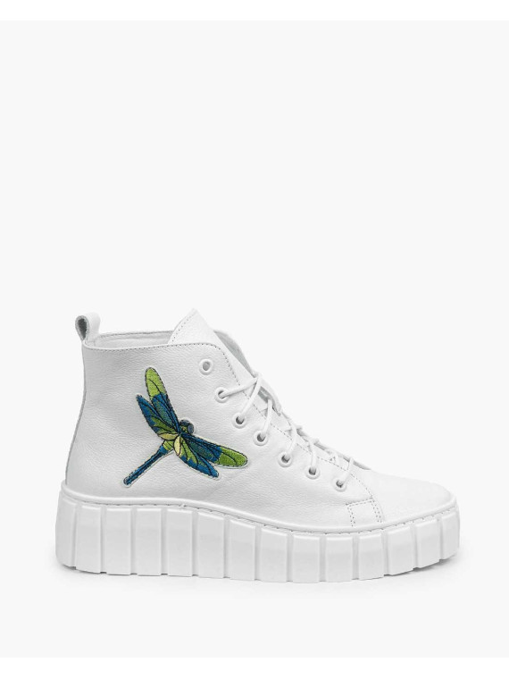 Białe trampki damskie skórzane