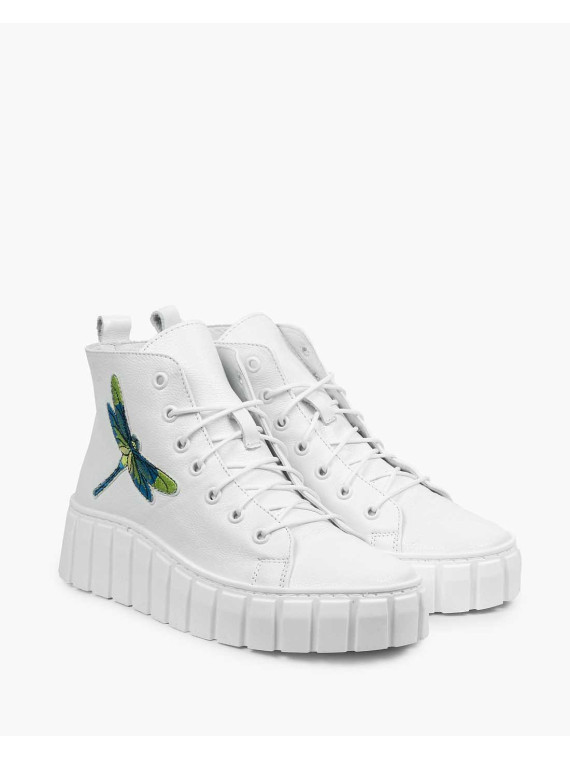 Białe trampki damskie skórzane